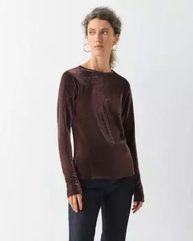 Трикотажный лонгслив, р. 54, цвет Шоколад