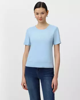 Трикотажный пуловер с короткими рукавами и мерцающим люрексом