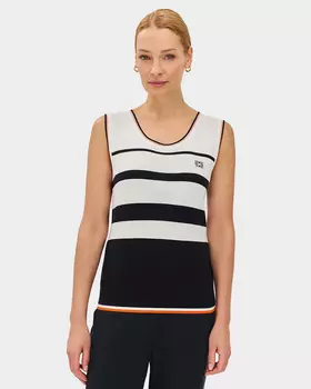 Трикотажный вязаный топ в яркую полоску