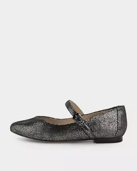 Туфли Мэри Джейн из фактурной кожи с золотистыми переливами