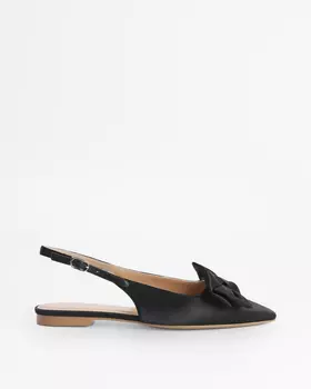 Туфли из текстиля с застежкой в пяточной части, украшенные бантом