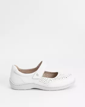 Туфли увеличенной полноты из натуральной кожи со сквозной перфорацией