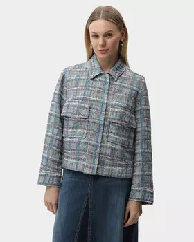 Твидовый жакет прямого кроя