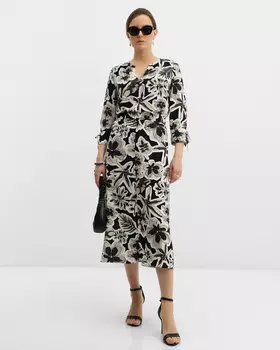 Миди-юбка из вискозы с цветочным принтом