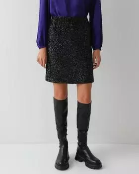 Юбка прямого кроя с декором пайетками