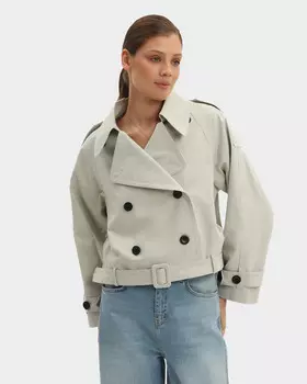 Укороченный тренч силуэта оверсайз