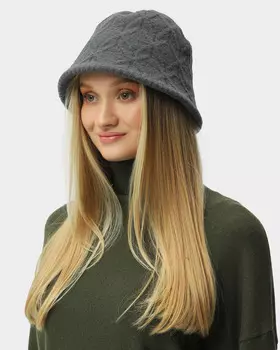 Утепленная панама с фактурным узором и шерстью в составе