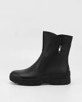 Утепленные ботинки из натуральной кожи с мембраной TEX и молниями с двух сторон