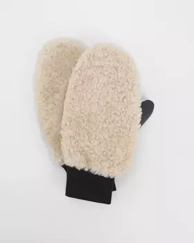 Варежки с кожаной фактурой на внутренней стороне