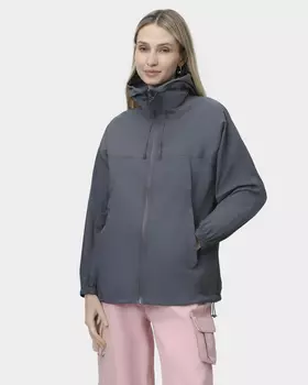 Ветровка прямого силуэта с капюшоном на кулиске