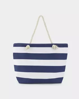 Вместительная сумка в полоску