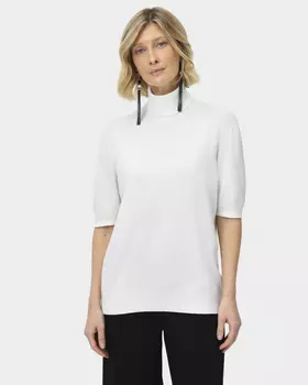 Водолазка с короткими рукавами из тонкого вискозного трикотажа