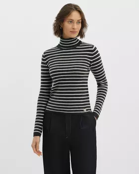 Водолазка в горизонтальную полоску из мягкой шерсти с добавлением кашемира