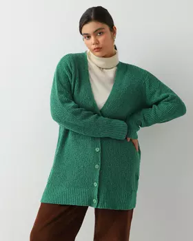 Вязаный кардиган из фактурной нити