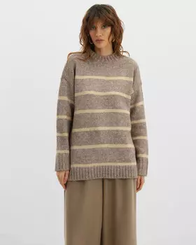 Вязаный пуловер оверсайз в полоску