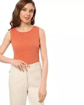 Вязаный топ, р. 50, цвет Персиковый