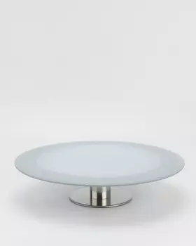 Вращающееся блюдо на ножке Silver Mirror, 30х7 см