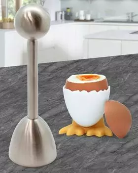 Яйцебитер (нож для скорлупы) с подставкой для яйца