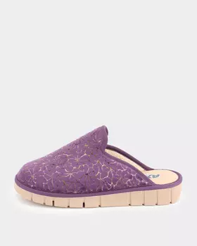 Закрытые тапочки с цветочным узором