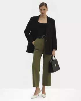 Зауженные брюки из плотного хлопка