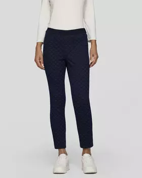 Зауженные брюки с эластичным поясом и геометрическим узором