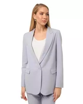 Жакет с лацканами и подкладкой из ацетата, р. 46, цвет Светло-голубой