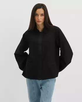 Жакет с отложным воротником и объемными рукавами