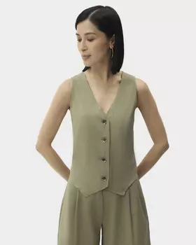 Жилет прямого кроя со льном в составе