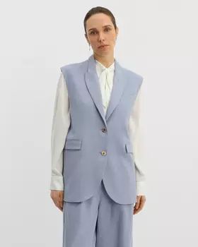 Жилет из рами прямого силуэта с вискозной подкладкой