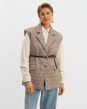 Жилет, р. 58, цвет Принт в клетку