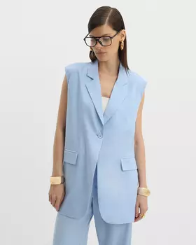 Льняной жилет прямого кроя