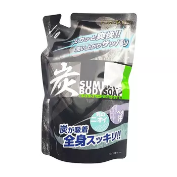 Гель для душа Mitsuei Pure Body Soap Charcoal (400 мл, рефилл)