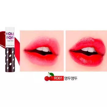 Гелевый тинт для губ Holika Holika Holi Pop Jelly Tint #RD01 Cherry | Вишнёвый