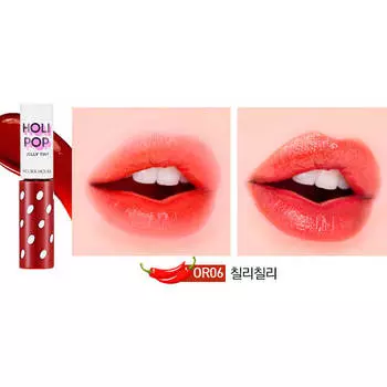 Гелевый тинт для губ Holika Holika Holi Pop Jelly Tint #OR06 Chili | Красный перец чили