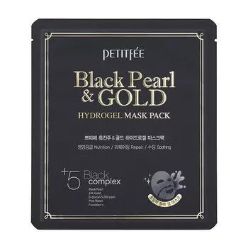 Гидрогелевая маска Petitfee Black Pearl &amp; Gold Hydrogel Mask Pack