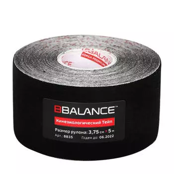 Кинезио тейп BBTape (3,75см*5м) #4 Black | Чёрный