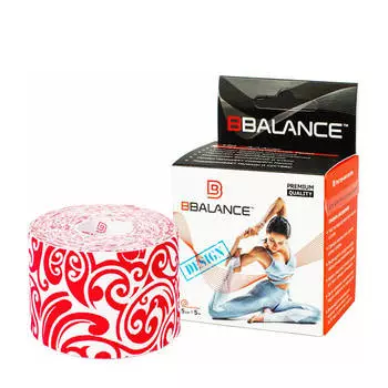 Кинезио тейп BBTape (5см*5м) дизайнерский #10 Tattoo White&amp;Red | Тату бело-красное