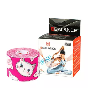 Кинезио тейп BBTape (5см*5м) дизайнерский #12 Kittens Pink | Котята розовые