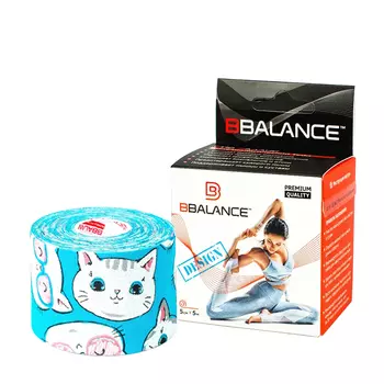 Кинезио тейп BBTape (5см*5м) дизайнерский #13 Kittens Blue | Котята голубые