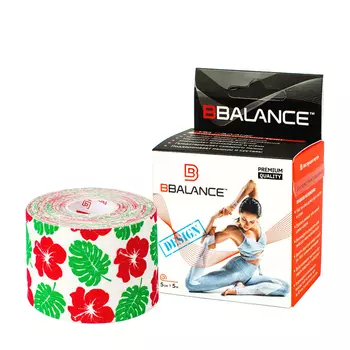 Кинезио тейп BBTape (5см*5м) дизайнерский #17 Hawaii White | Гавайи белые