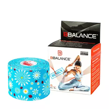 Кинезио тейп BBTape (5см*5м) дизайнерский #20 Ladybird Blue | Божьи коровки голубые