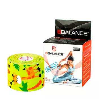 Кинезио тейп BBTape (5см*5м) дизайнерский #23 Giraffe Lime| Жирафики лайм