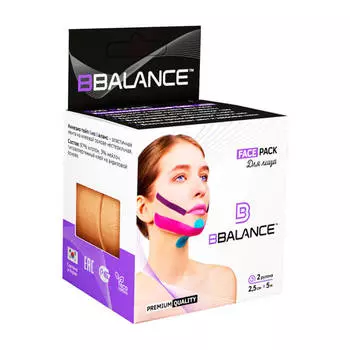Кинезио тейп для лица BBTape Face Pack (2,5см*5м, 2 рулона), Цвет #1 Beige | Бежевый