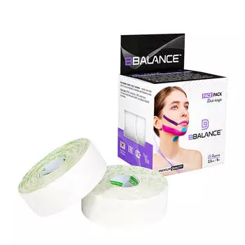 Кинезио тейп для лица BBTape Face Pack (2,5см*5м, 2 рулона) #2 White | Белый
