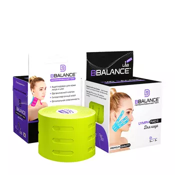 Кинезио тейп для лица BBTape Lymph Face (5см*5м) #3 Lime | Лайм