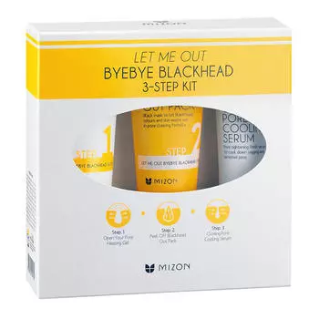Набор от черных точек Mizon Let Me Out ByeBye Blackhead 3-Step Kit