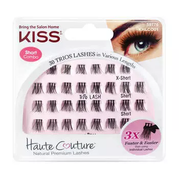 Накладные ресницы-пучки Kiss Haute Couture Trio Lashes #KHLC01GT (длина короткая/очень короткая)