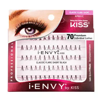 Накладные ресницы-пучки Kiss I Envy Individual Lashes #KPE01C Classic Short Black | Черные (короткие)