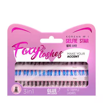 Накладные ресницы-пучки Selfie Star Foxy Lashes Black &amp; Blue