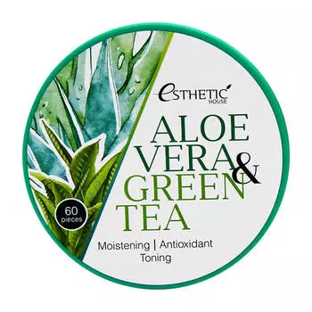 Патчи для век Esthetic House Aloe Vera &amp; Green Tea Hydrogel Eye Patch